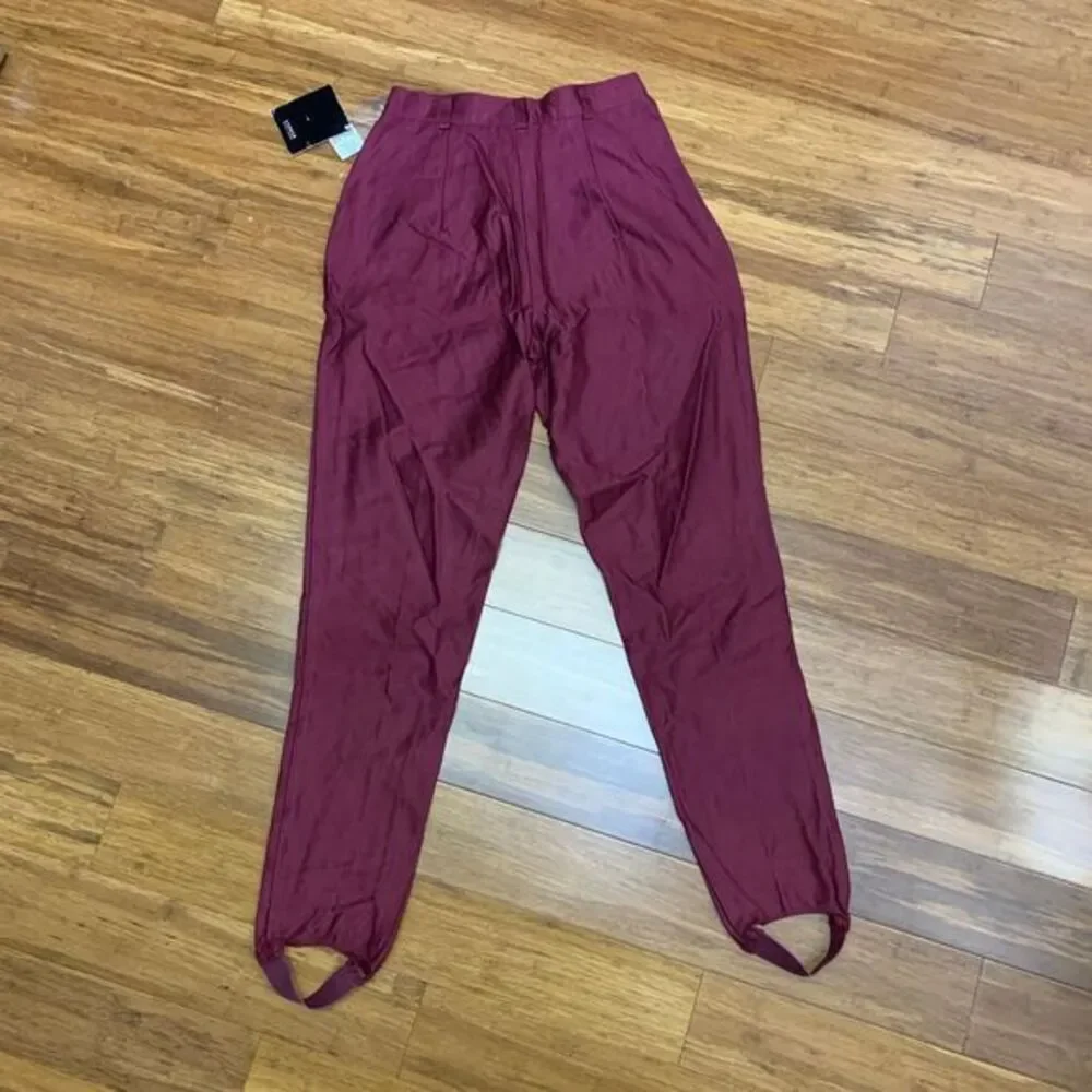 New York Studio Pants Womens 4 Burgundy Stirrup Proportioned Fit Rayon Vintage‎